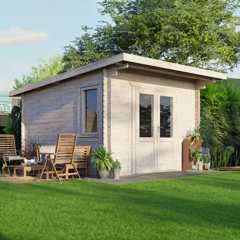 Pent Log Cabin - 28mm