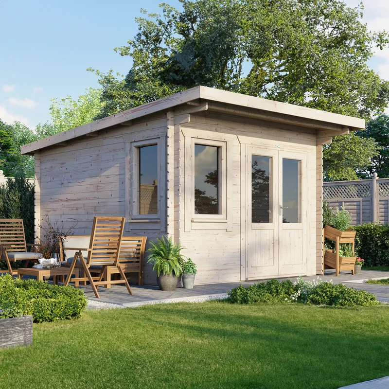 Pent Log Cabin - 28mm
