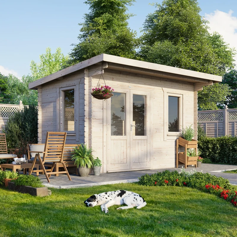 Pent Log Cabin - 28mm