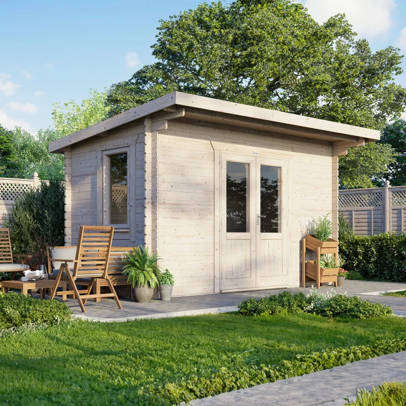 Pent Log Cabin - 28mm