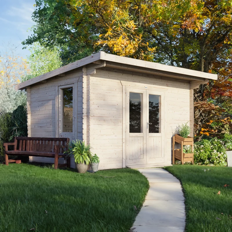 Pent Log Cabin - 28mm