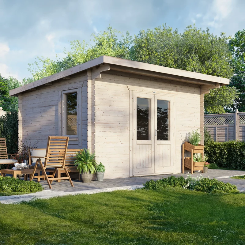 Pent Log Cabin - 28mm