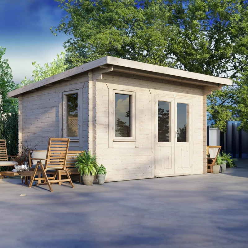 Pent Log Cabin - 28mm