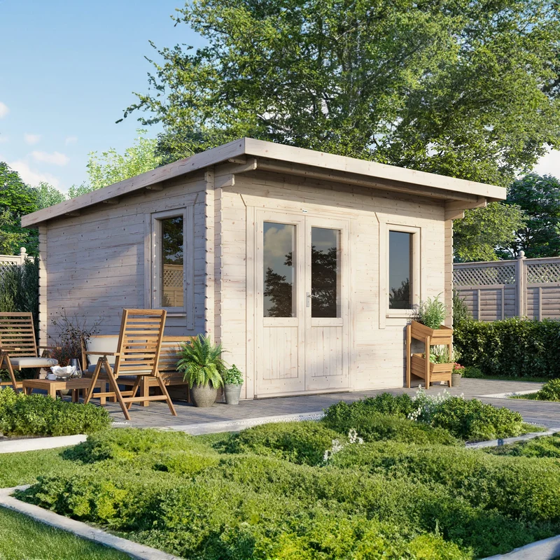 Pent Log Cabin - 28mm