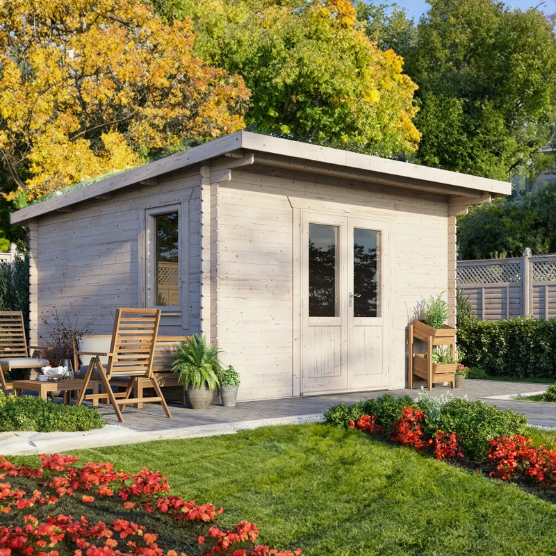 Pent Log Cabin - 28mm