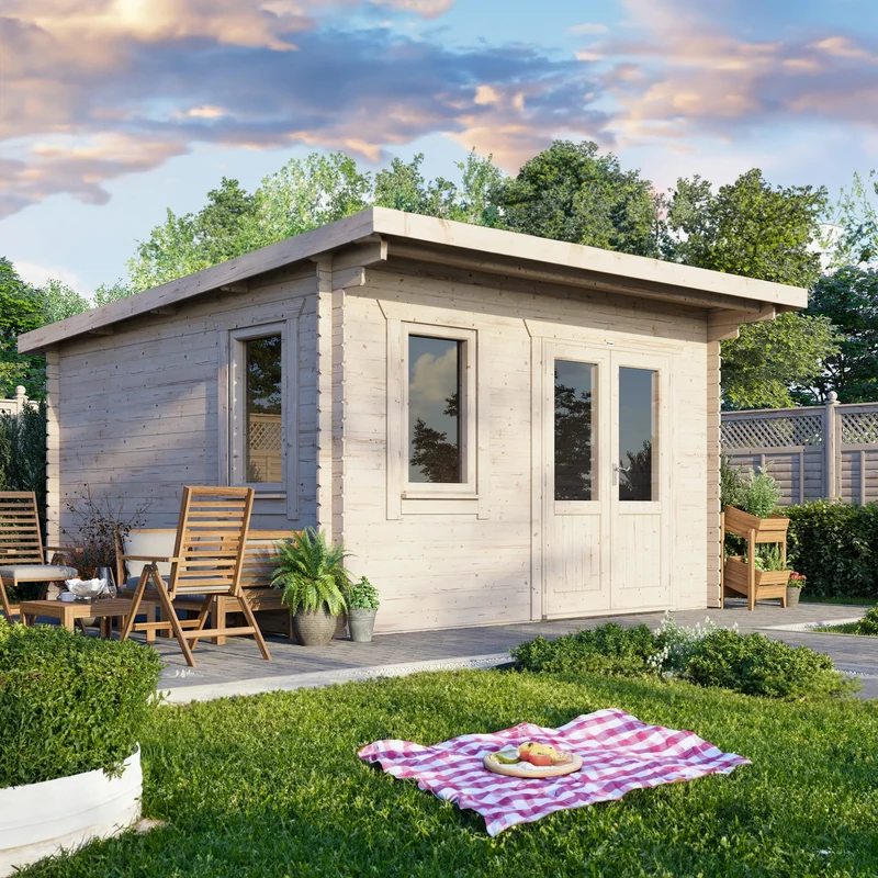 Pent Log Cabin - 28mm