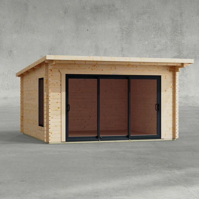 Pent Aluminium Log Cabin