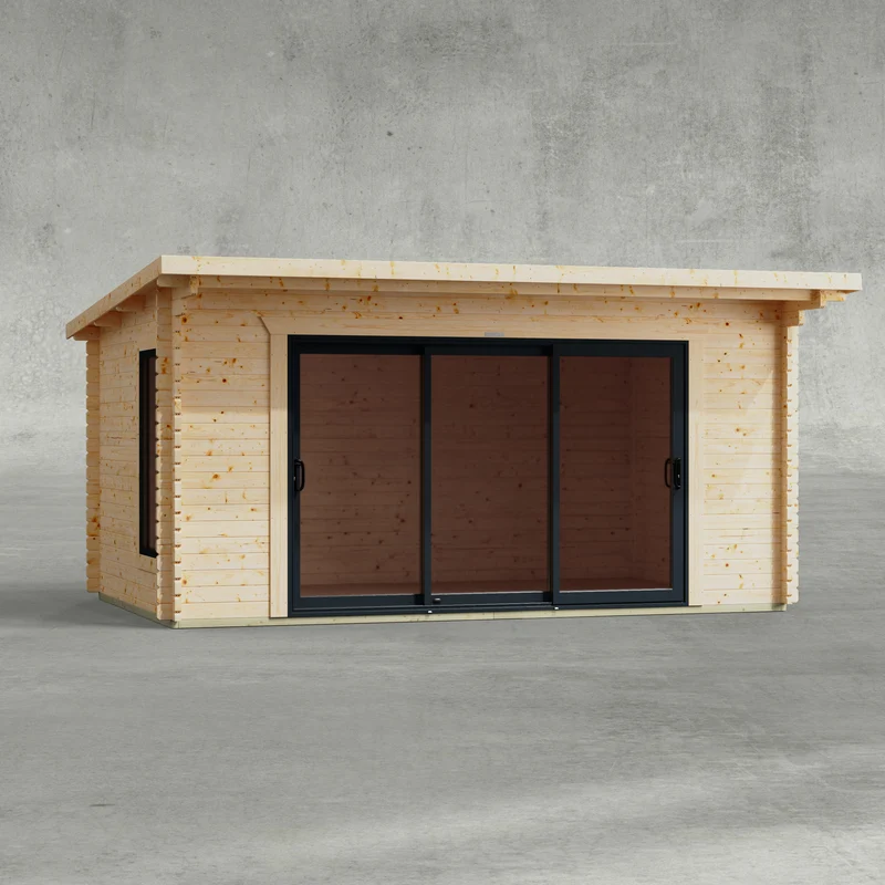Pent Aluminium Log Cabin