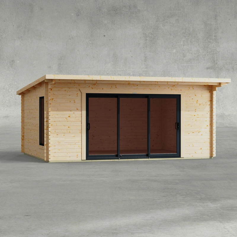 Pent Aluminium Log Cabin