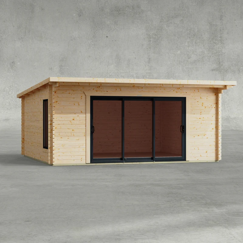 Pent Aluminium Log Cabin