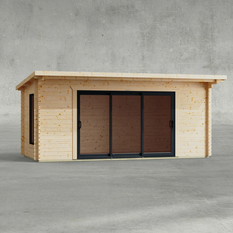Pent Aluminium Log Cabin