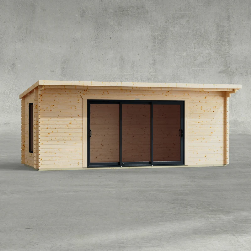 Pent Aluminium Log Cabin