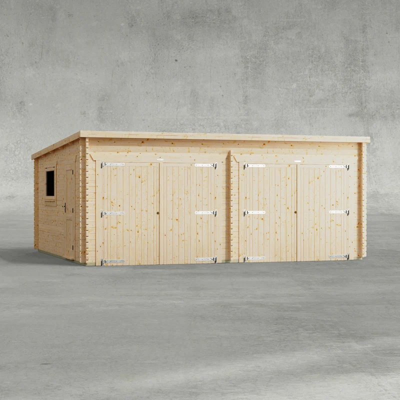 Pent Log Cabin Double Garage