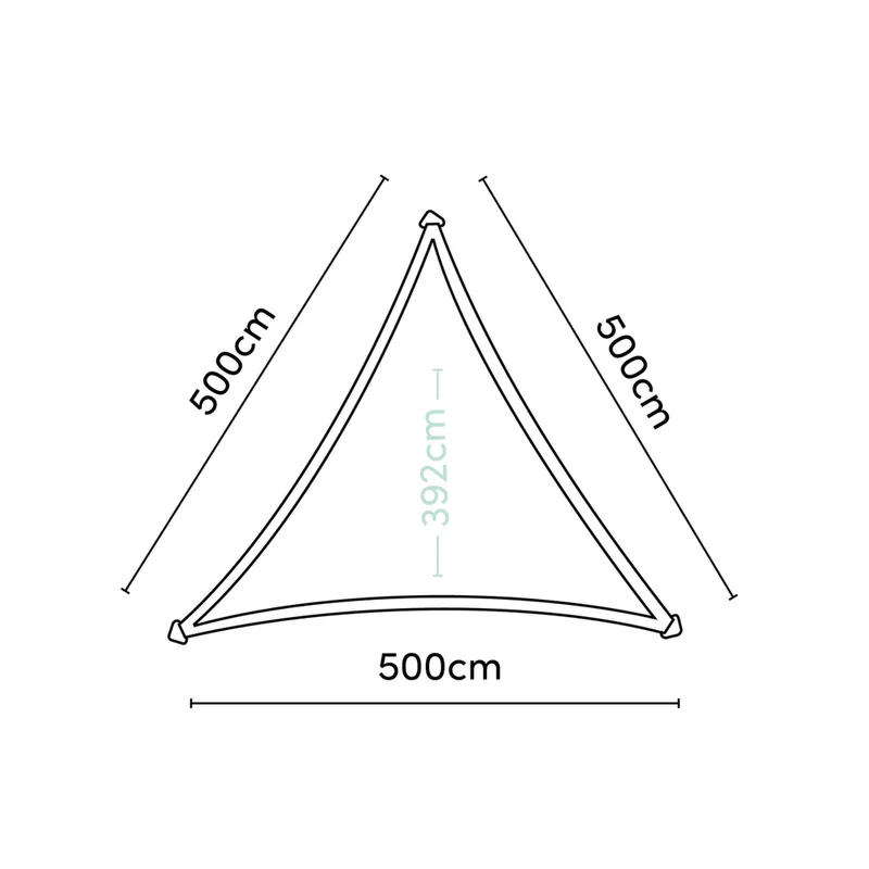 Platinum Sun & Shade Coolfit schaduwdoek driehoek, 500x500x500cm, Zwart