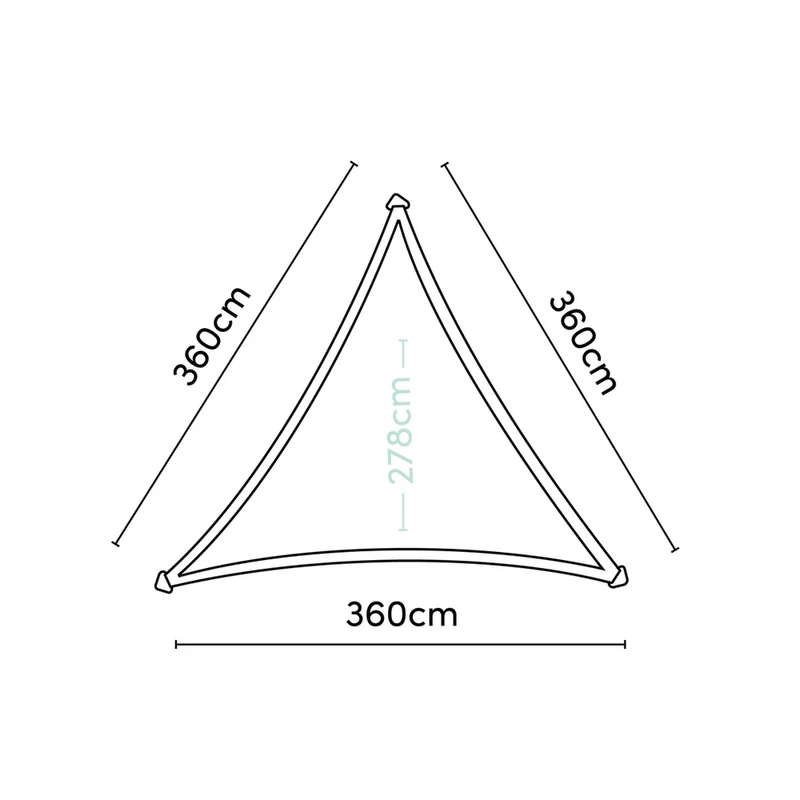 Platinum Sun & Shade Coolfit schaduwdoek driehoek, 360x360x360cm, Olijf