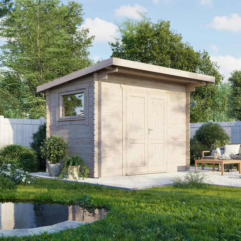 Pent Workshop Log Cabin