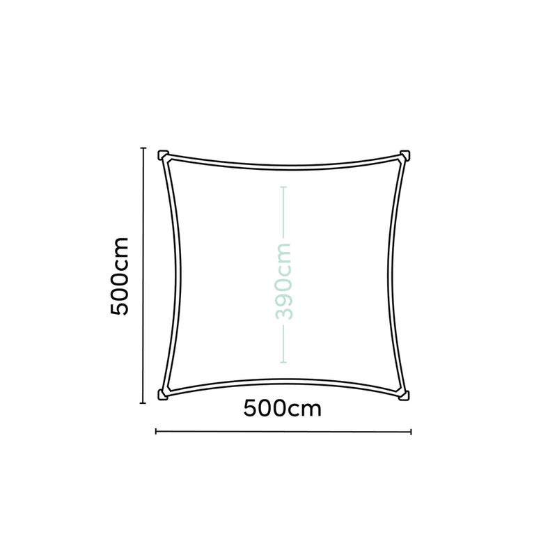 Platinum Sun & Shade Coolfit schaduwdoek vierkant, 500x500cm, Antraciet