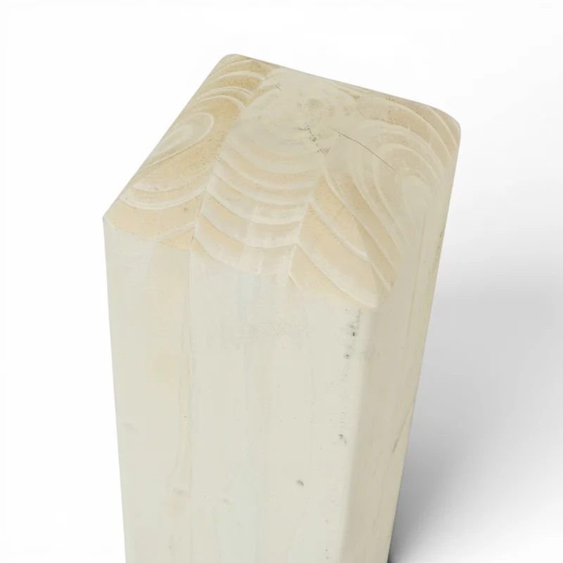 Vierkantpfosten 9x9x110 cm stumpf - Leimholzpfosten - Beige Lasiert