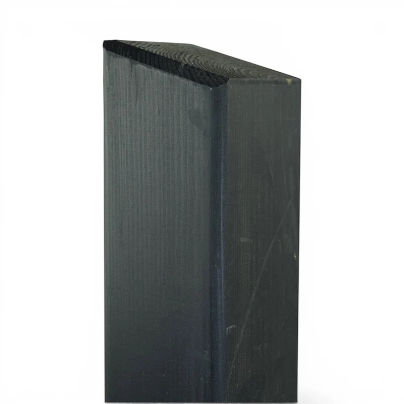 Vierkantpfosten 9x9x160 cm stumpf - Schrägzaunpfosten - Anthrazit Lasiert