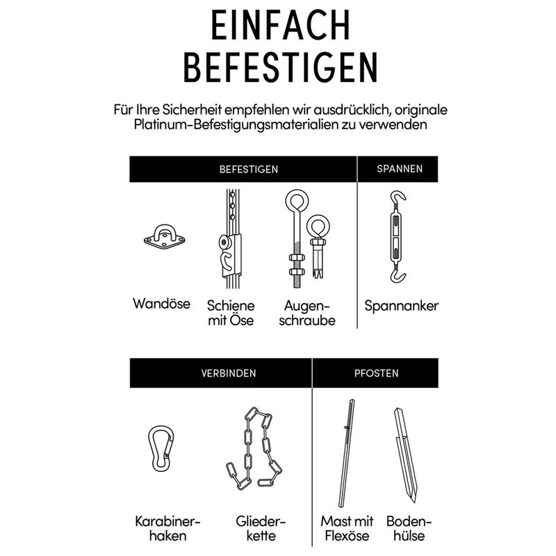 Platinum Sun & Shade Coolfit schaduwdoek rechthoek, 500x300cm, Ecru wit