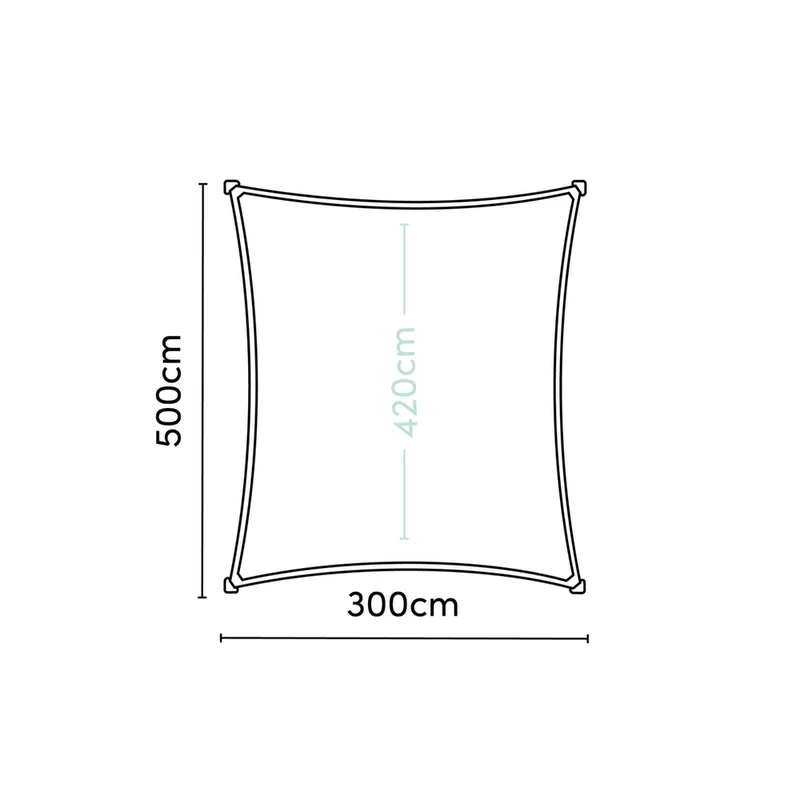 Platinum Sun & Shade Coolfit schaduwdoek rechthoek, 500x300cm, Zand
