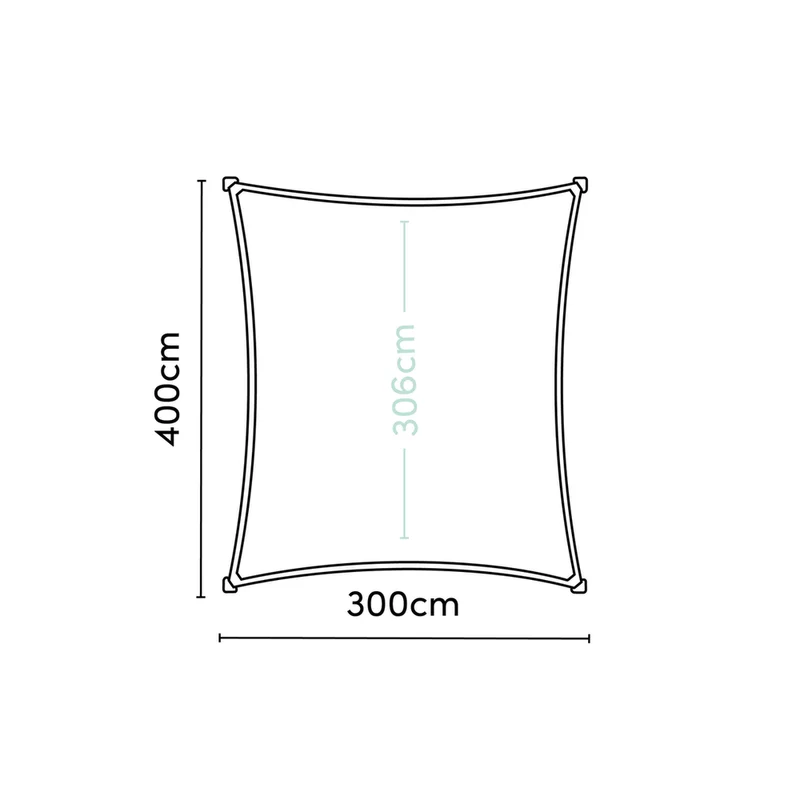 Platinum Sun & Shade Coolfit schaduwdoek rechthoek, 400x300cm, Zand