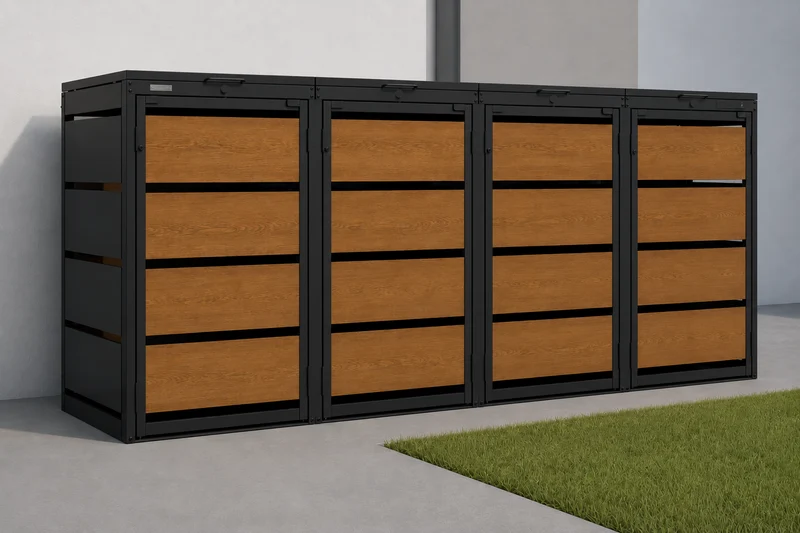 OBOX Oak 4er Mülltonnenbox
