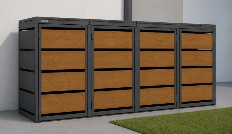 OBOX Oak 4er Mülltonnenbox