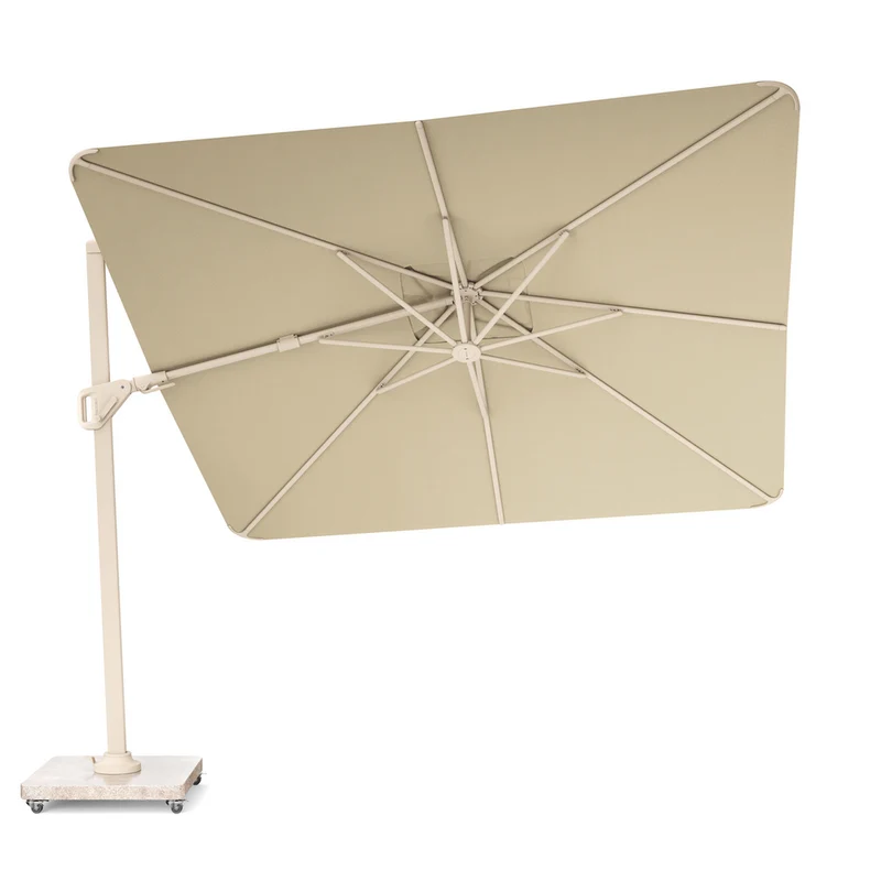 Platinum Sun & Shade zweefparasol Nexus T² Premium Sandstone 300x300 Champagne