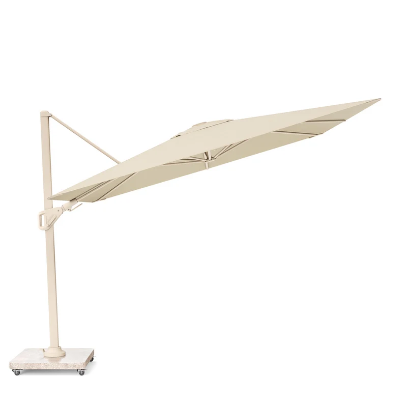 Platinum Sun & Shade zweefparasol Nexus T² Premium Sandstone 300x300 Champagne