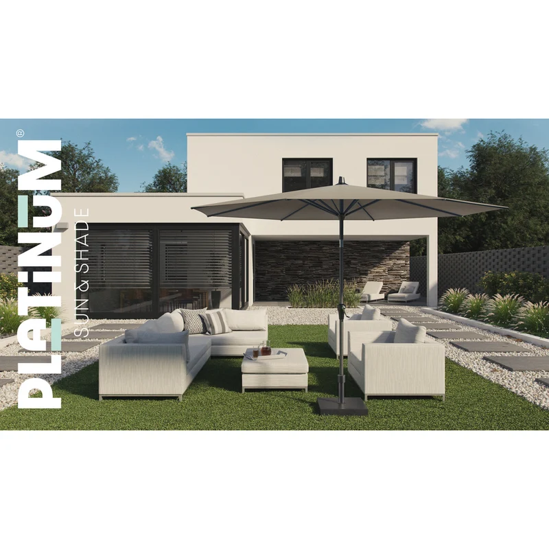 Platinum Sun & Shade zweefparasol Challenger T² premium 350x260 Jet Black