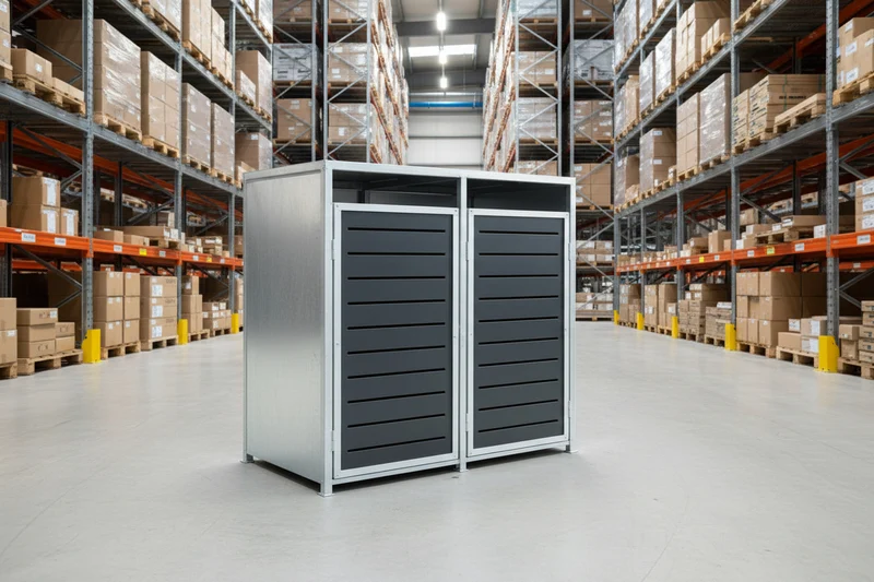 LAGER - PREMIUM Zink 2er Mülltonnenbox 120 L