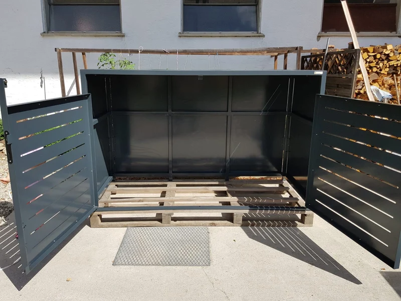 Fahrradgarage Holz für 4 Fahrräder, E-Bike, Allzweckbox