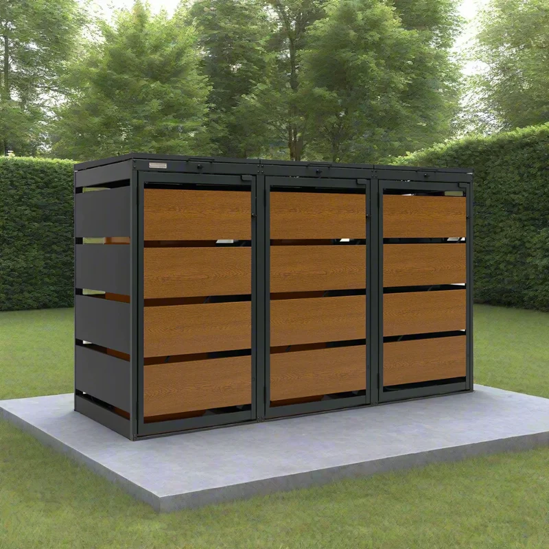 OBOX Oak 3er Mülltonnenbox