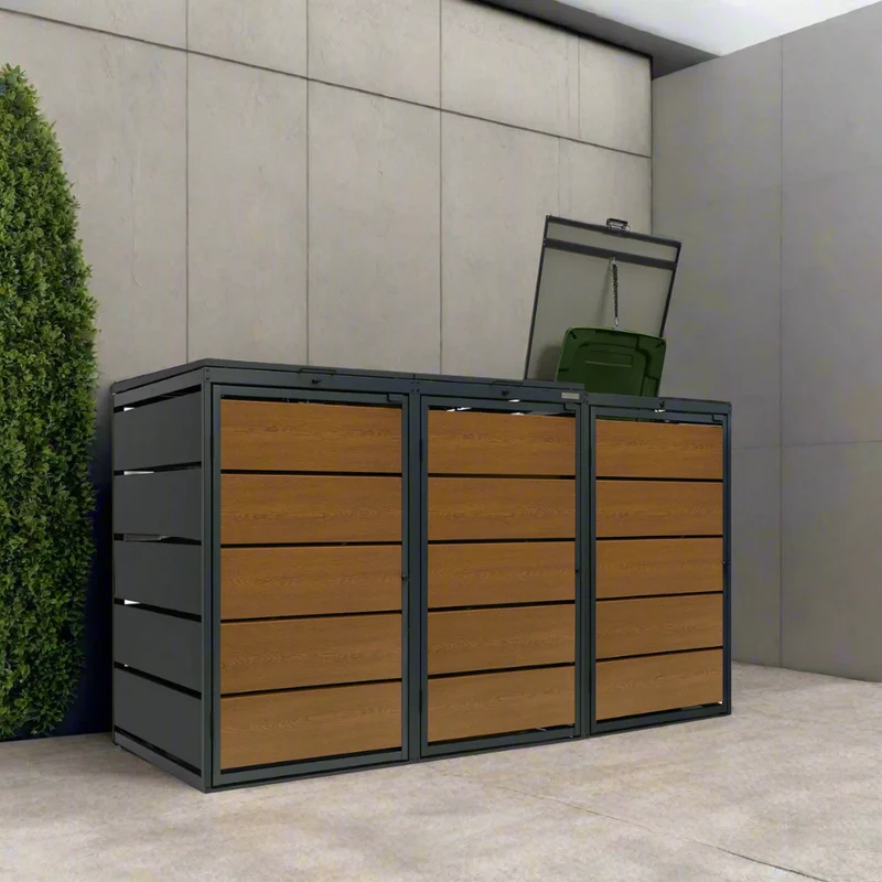 OBOX Oak 3er Mülltonnenbox