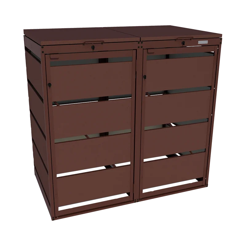 OBOX 2er Mülltonnenbox mit Klappdach