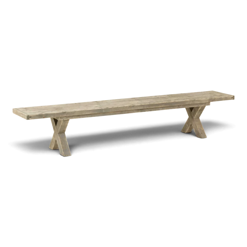 Loungebank Massivholz ohne Lehne - Steingrund - ANTE NEO