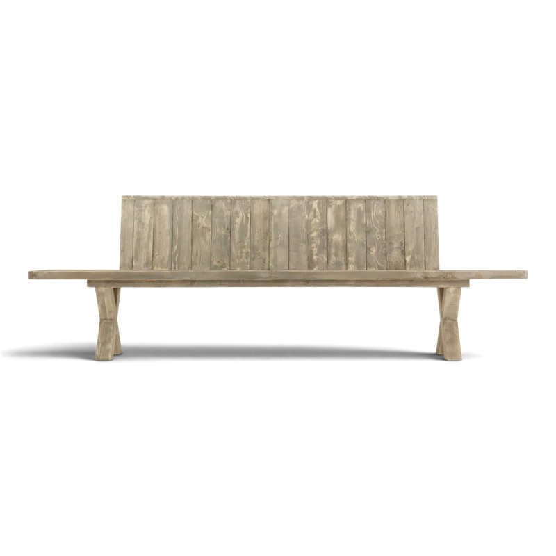 Loungebank Massivholz mit Lehne - Steingrund - ANTE NEO