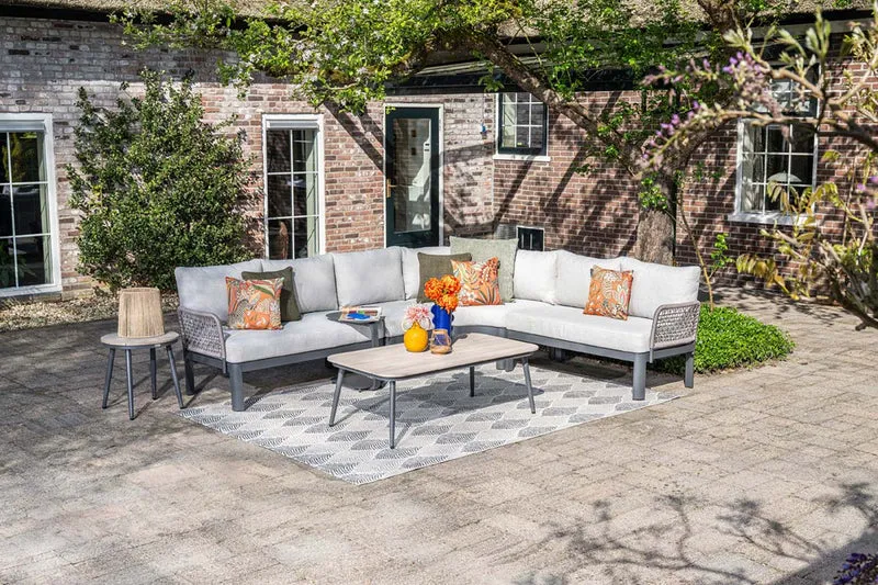 Garden Impressions Corsano rope lounge hoekbank - taupe - valley sand