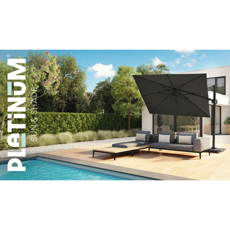 Platinum Sun & Shade zweefparasol Challenger T² premium 300x300 Jet black
