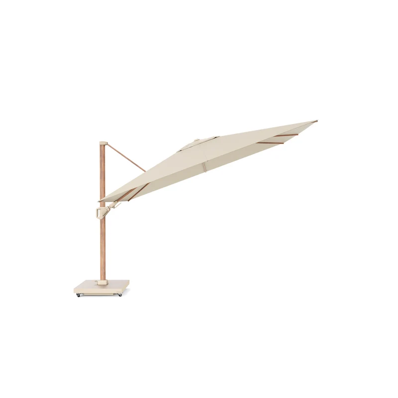 Platinum Sun & Shade zweefparasol Challenger T² premium Teak look 260x350 Champagne