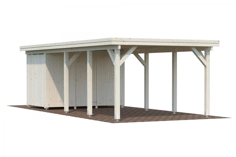 Palmako Anbauschuppen für Einzelcarport Karl 360 x 762 cm
