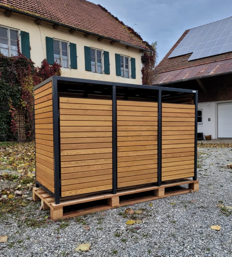 Zusätzliche Seitenwand aus Holz für PREMIUM Mülltonnenboxen