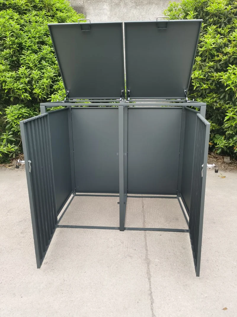 BOSCO Mülltonnenbox-Nussbaum Optik, 2er Modell