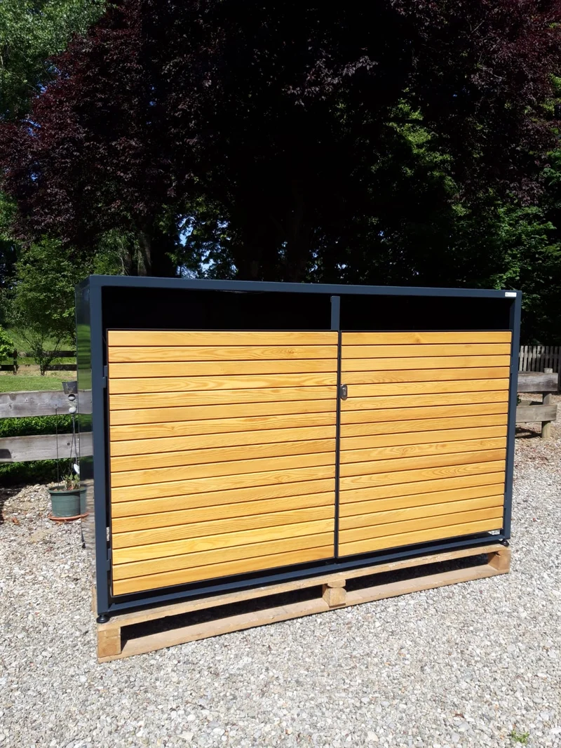 Fahrradbox für 2 Fahrräder/ Allzweckbox mit Holztüren
