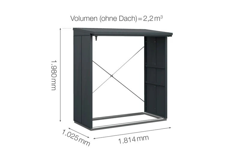 Hörmann Kaminholzregal Modern für Berry Gerätehaus