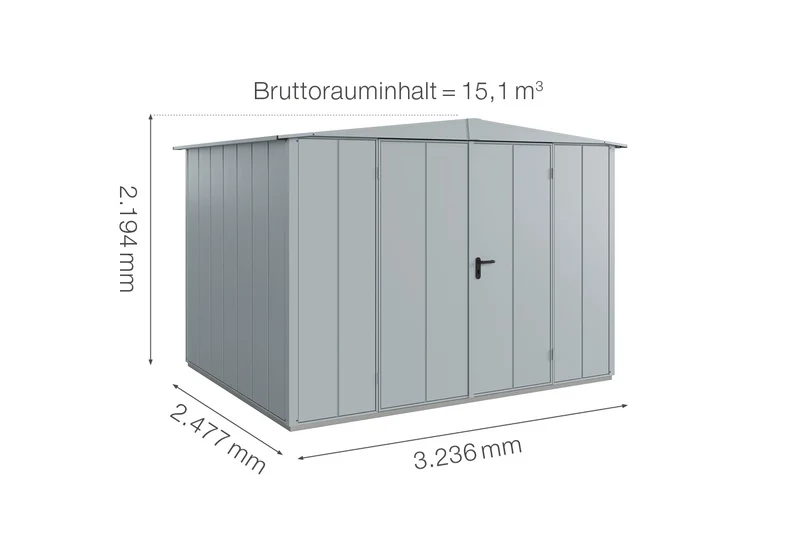 Hörmann Gerätehaus Modell Berry Modern Typ 3 mit Satteldach