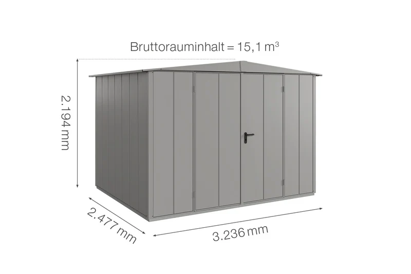 Hörmann Gerätehaus Modell Berry Modern Typ 3 mit Satteldach