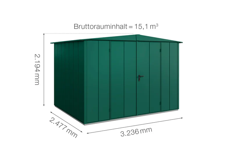 Hörmann Gerätehaus Modell Berry Modern Typ 3 mit Satteldach