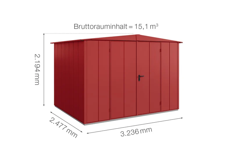 Hörmann Gerätehaus Modell Berry Modern Typ 3 mit Satteldach